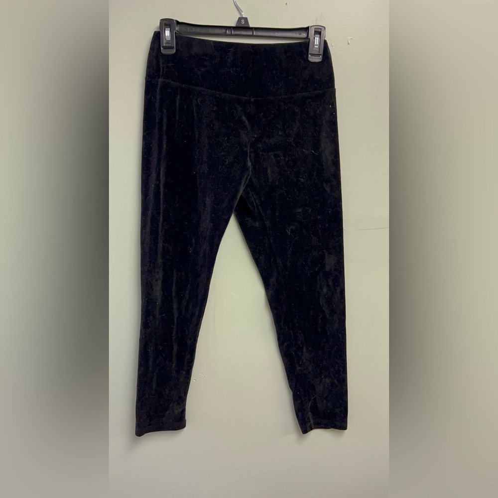 Velvet-Like Black Pants